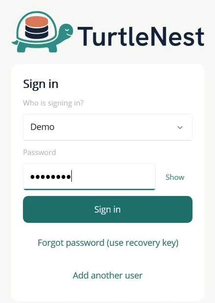 The sign-in screen. Pick your name, type your password and choose Sign in.